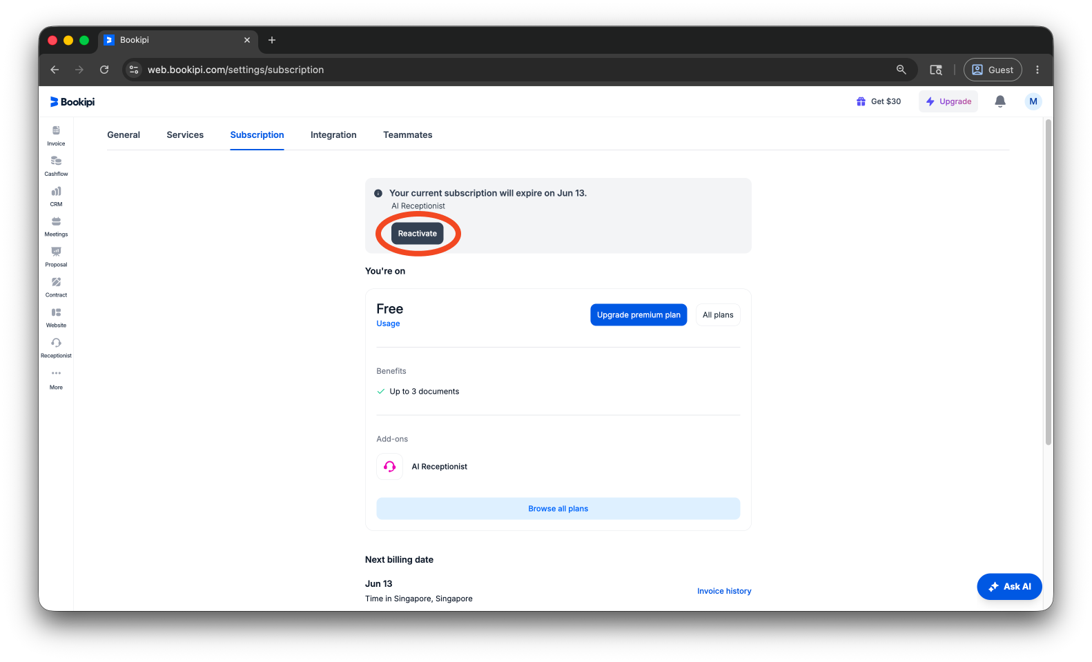 Uncategorized - How to cancel the subscription for AI Receptionist - 11