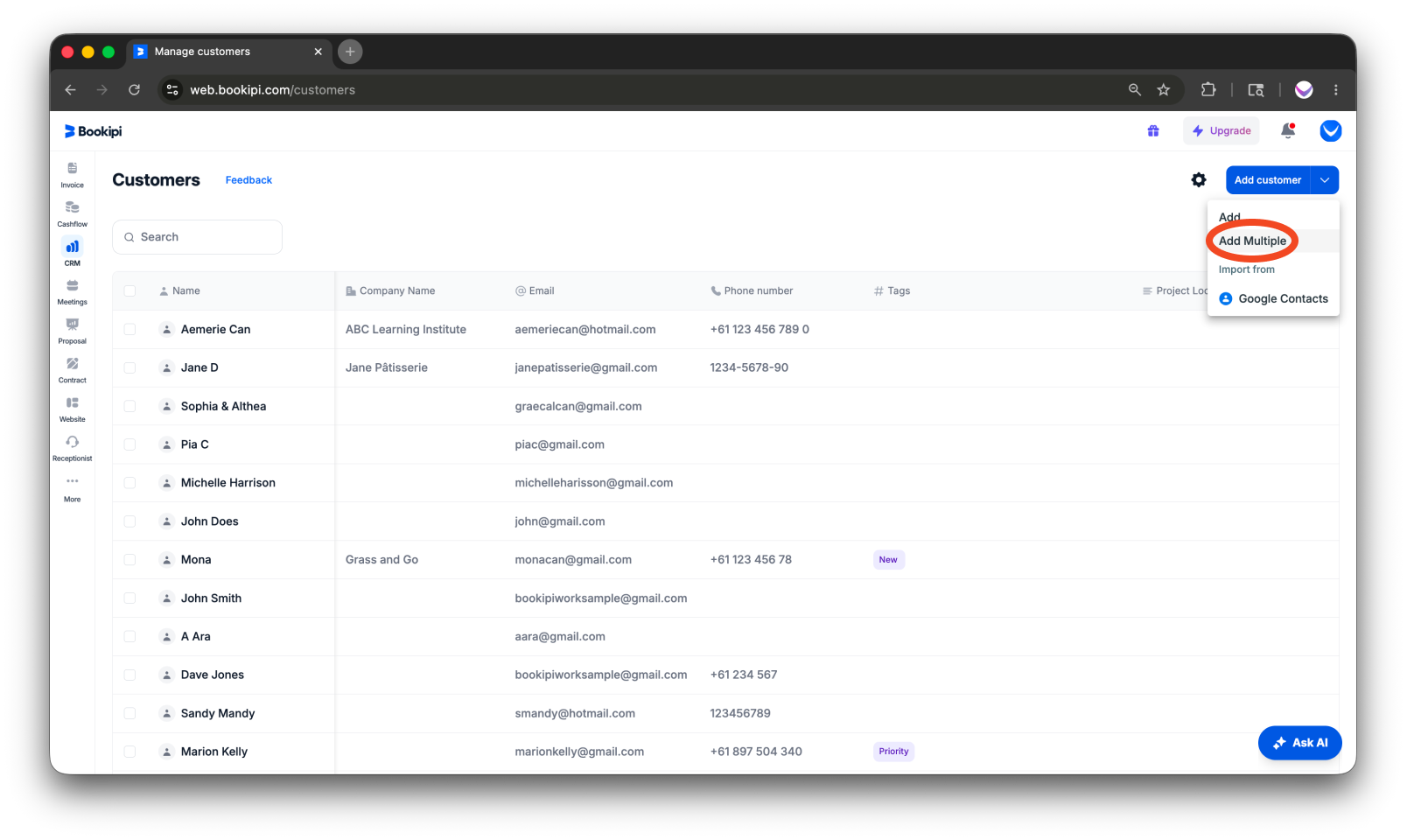 Invoice Web V2 - How to add a customer to the customer detail screen - 9
