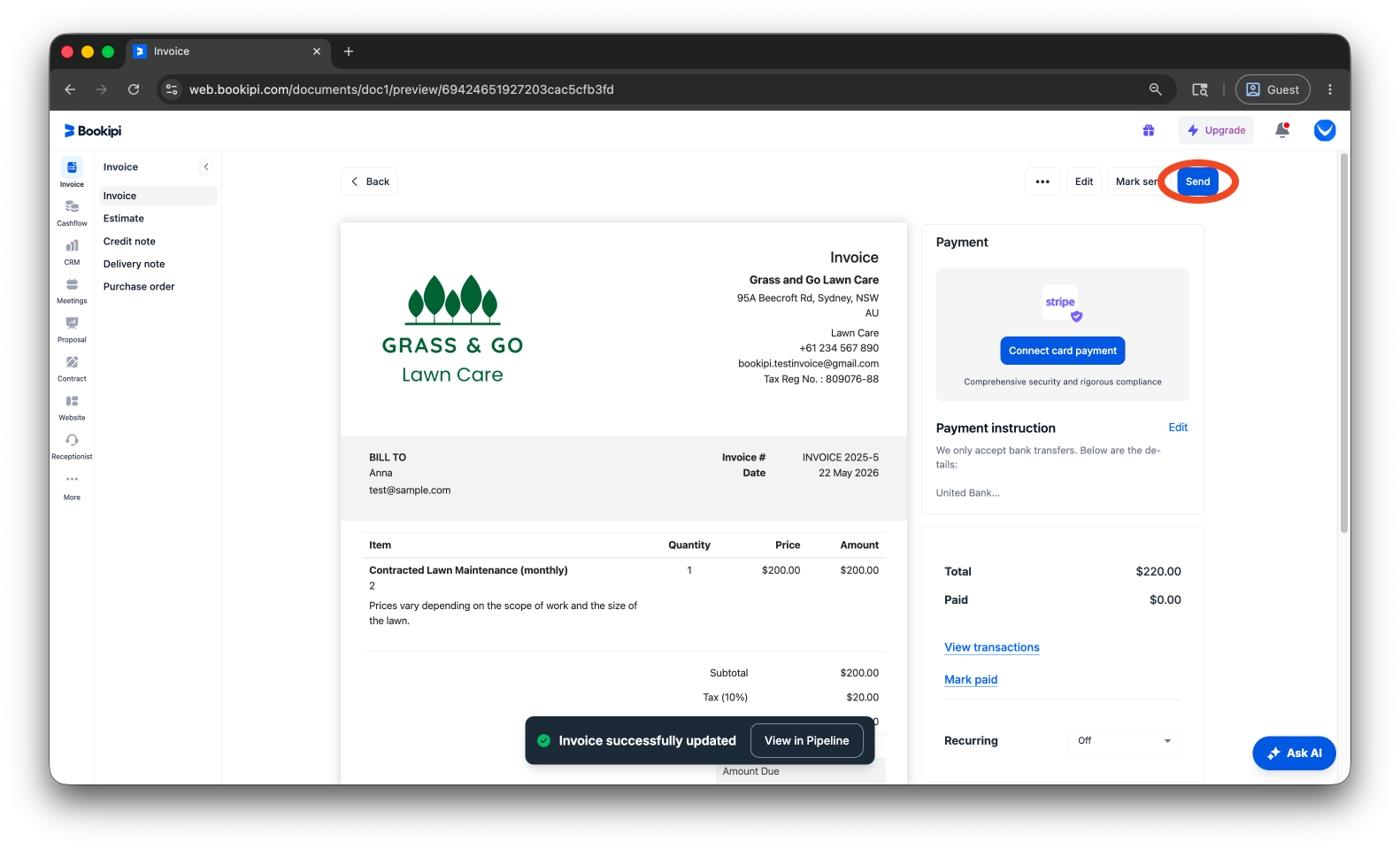 Invoice Web V2 - How to remove the due date on invoices on the Web App - 9