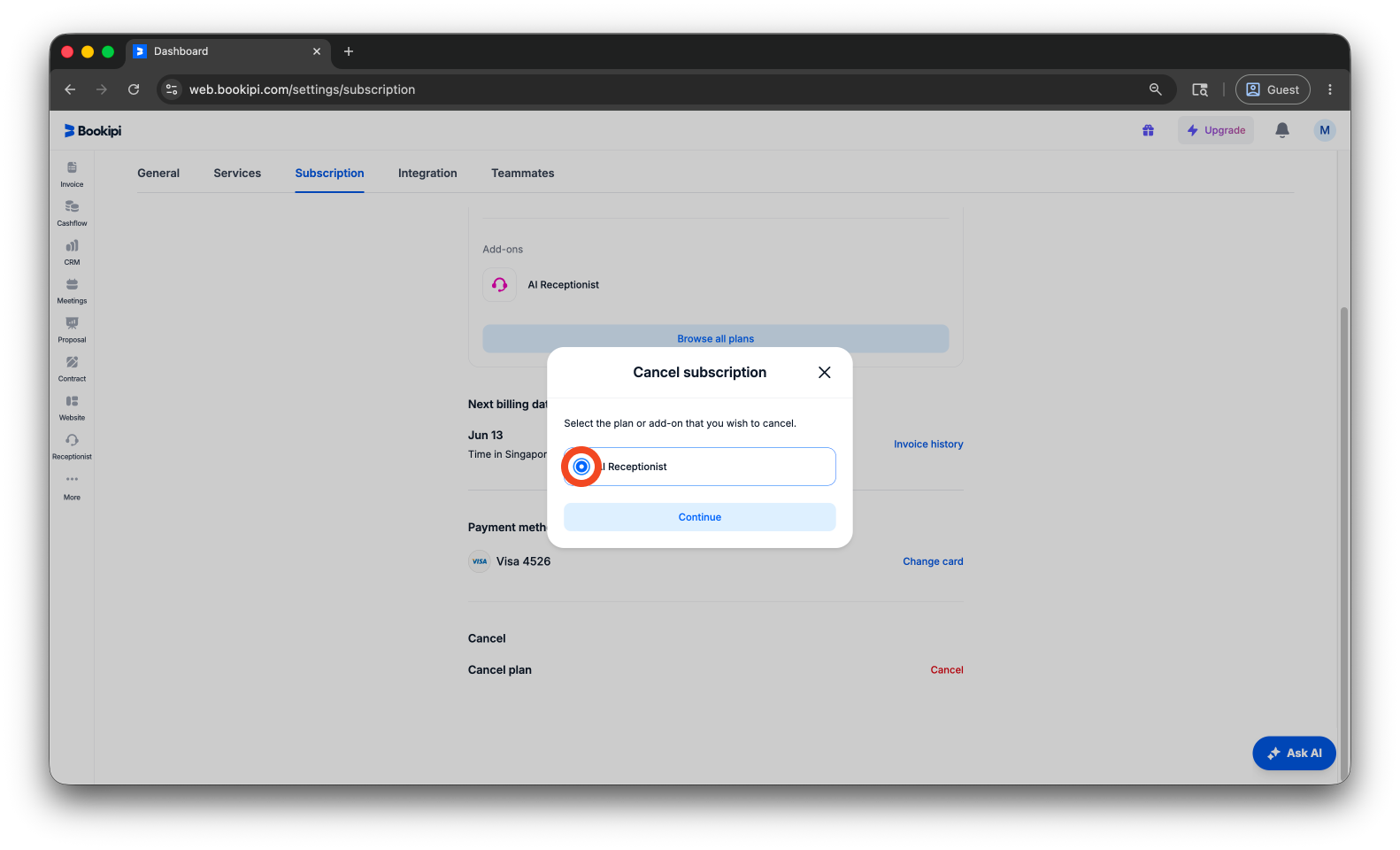 Uncategorized - How to cancel the subscription for AI Receptionist - 5