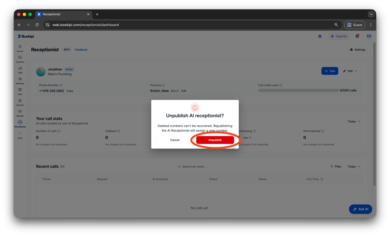 Uncategorized - How to disable your Bookipi AI Receptionist - 4