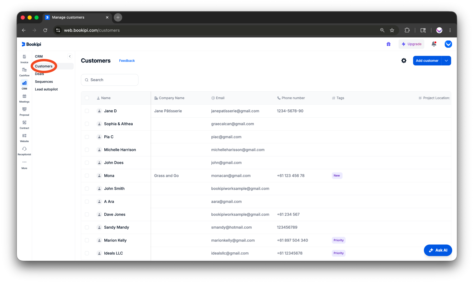 Invoice Web V2 - How to add a customer to the customer detail screen - 2