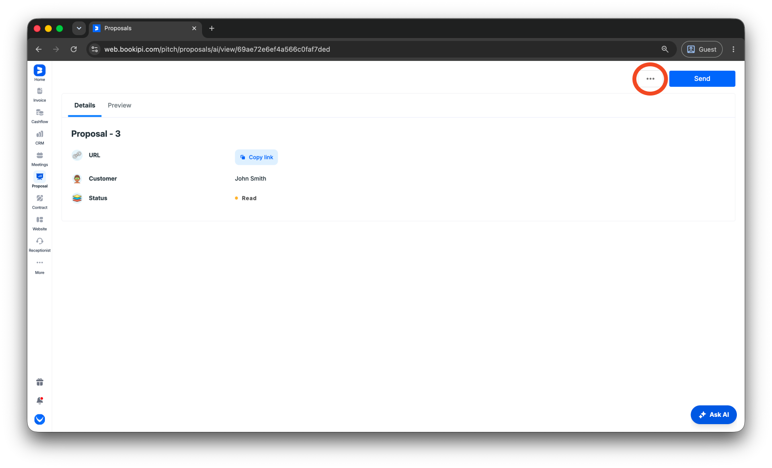 Bookipi Proposal Maker - How to delete a proposal on the Web App - 3