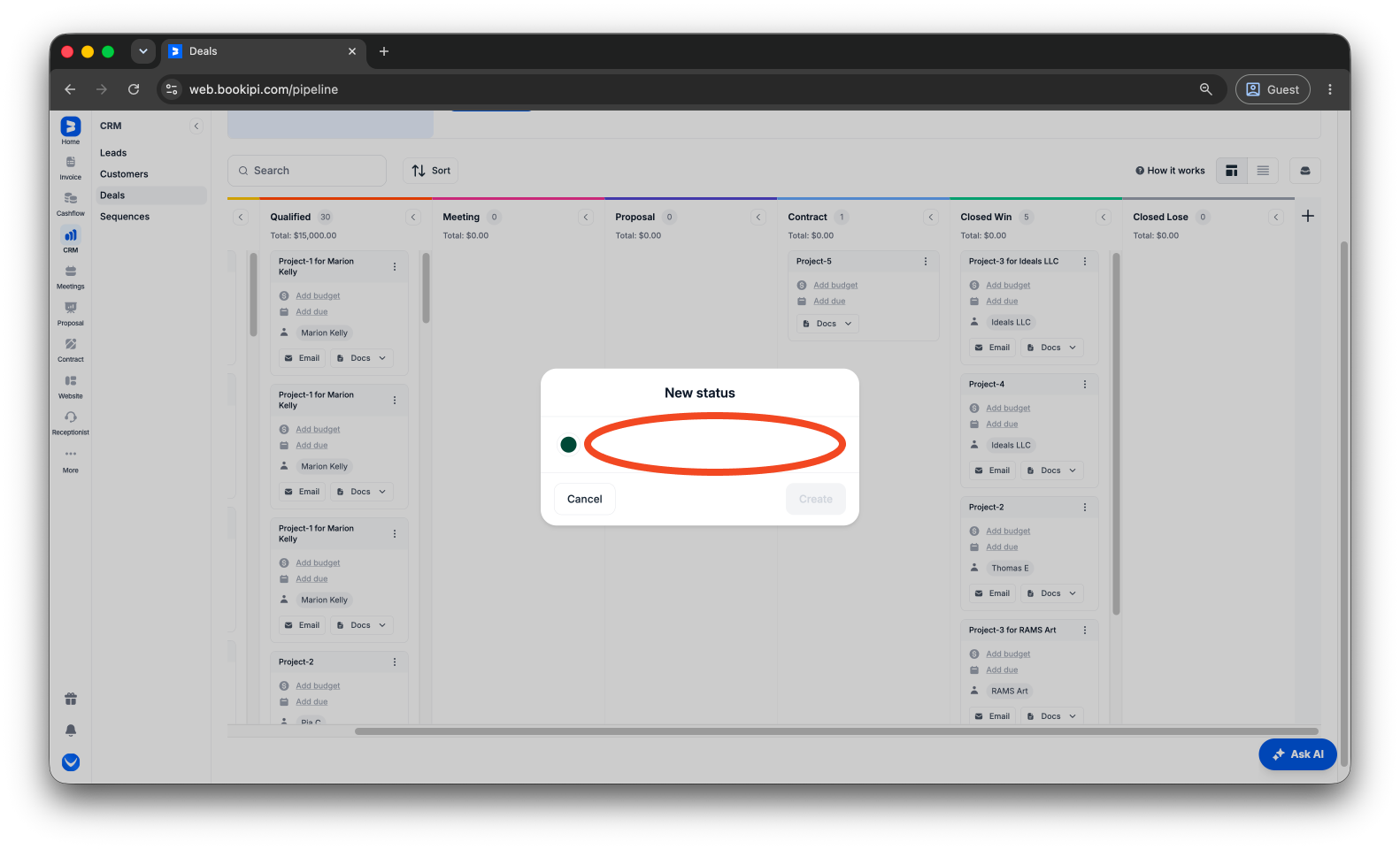 Uncategorized - How to add an additional Pipeline status in Bookipi CRM - 4