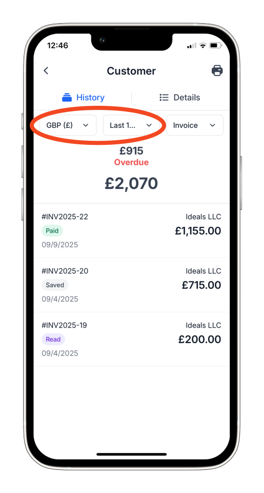 Invoice Mobile App - How to create and send a customer statement - 4