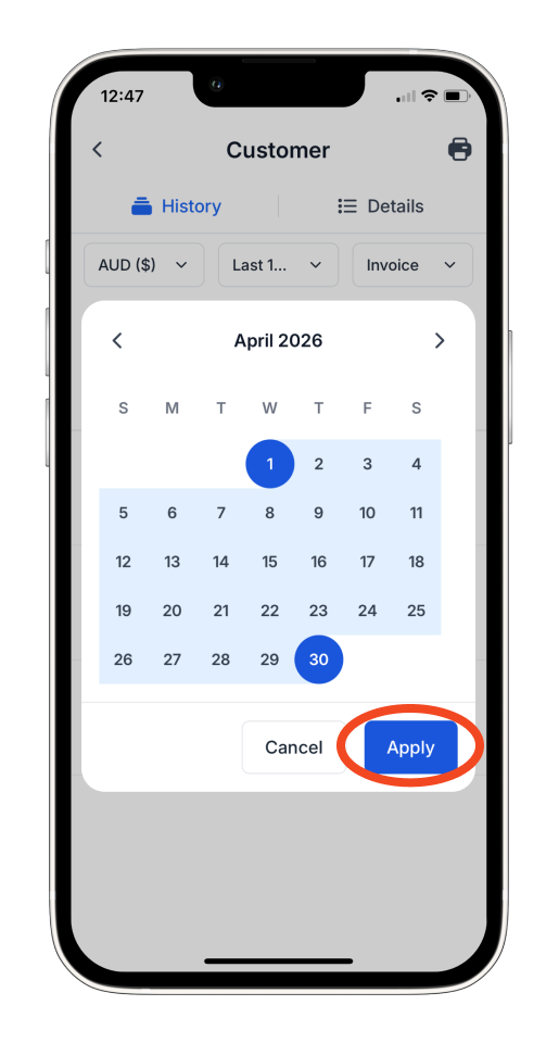 Invoice Mobile App - How to create and send a customer statement - 7