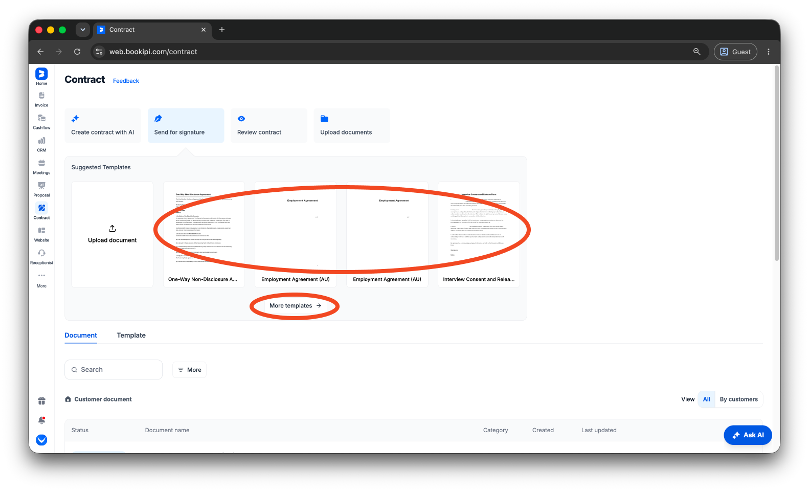 Bookipi eSign - How to create and send an eSign document using Bookipi eSign Web - 4
