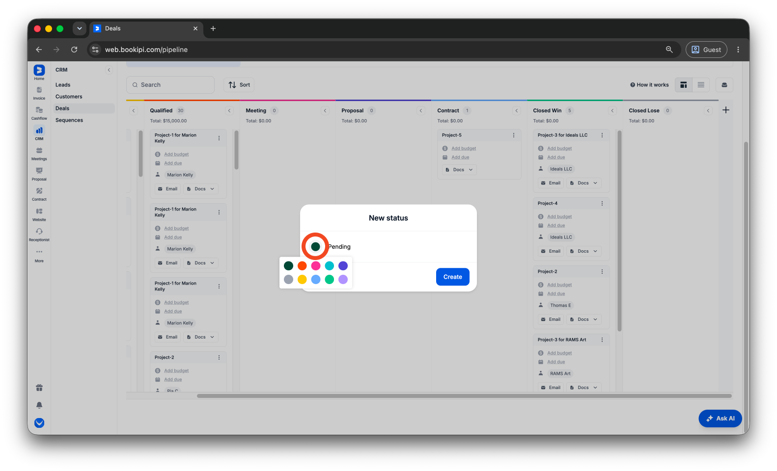 Uncategorized - How to add an additional Pipeline status in Bookipi CRM - 5