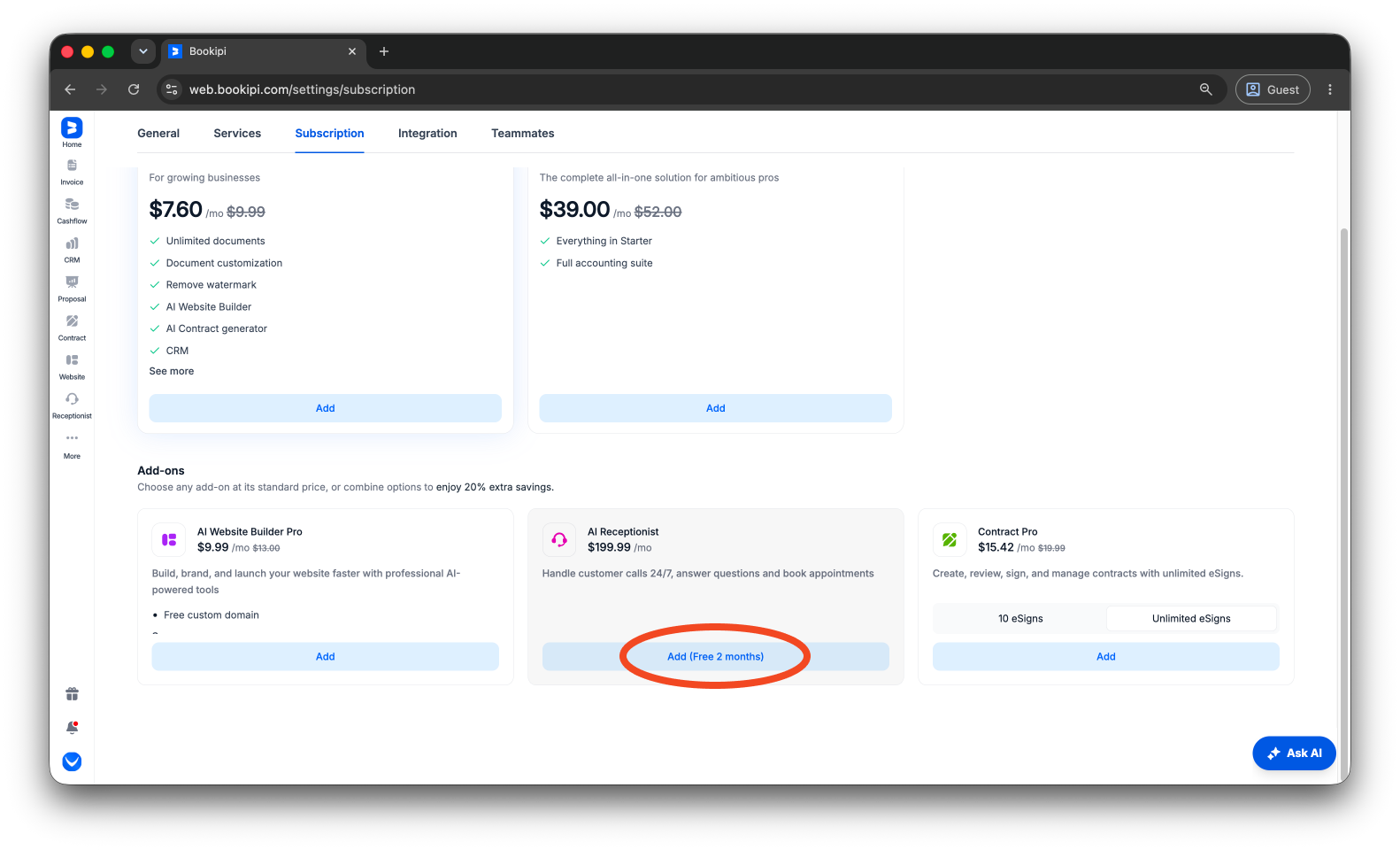 Uncategorized - How to subscribe to the AI Receptionist - 4