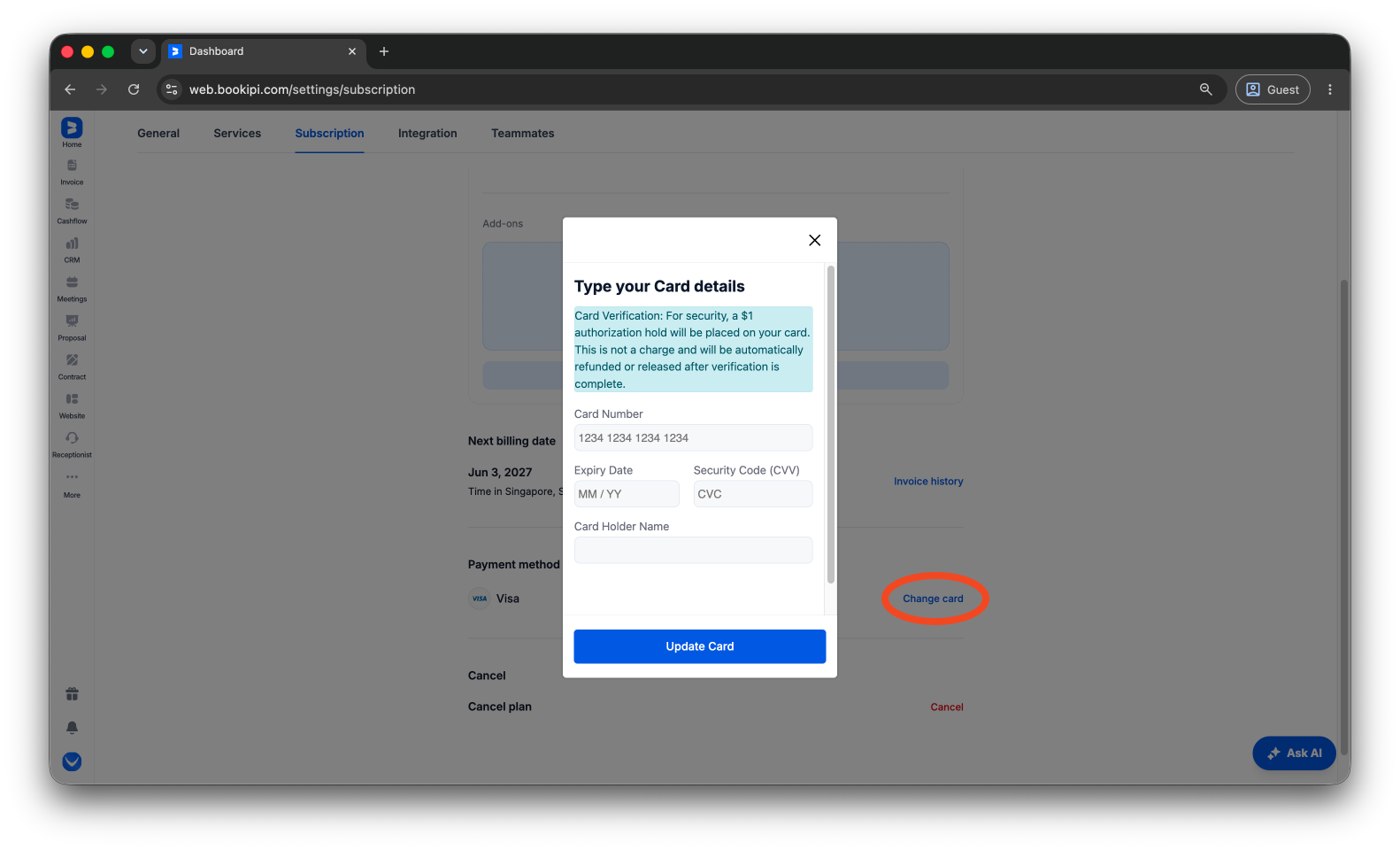 Bookipi Subscriptions - How to check and manage your subscription - 6