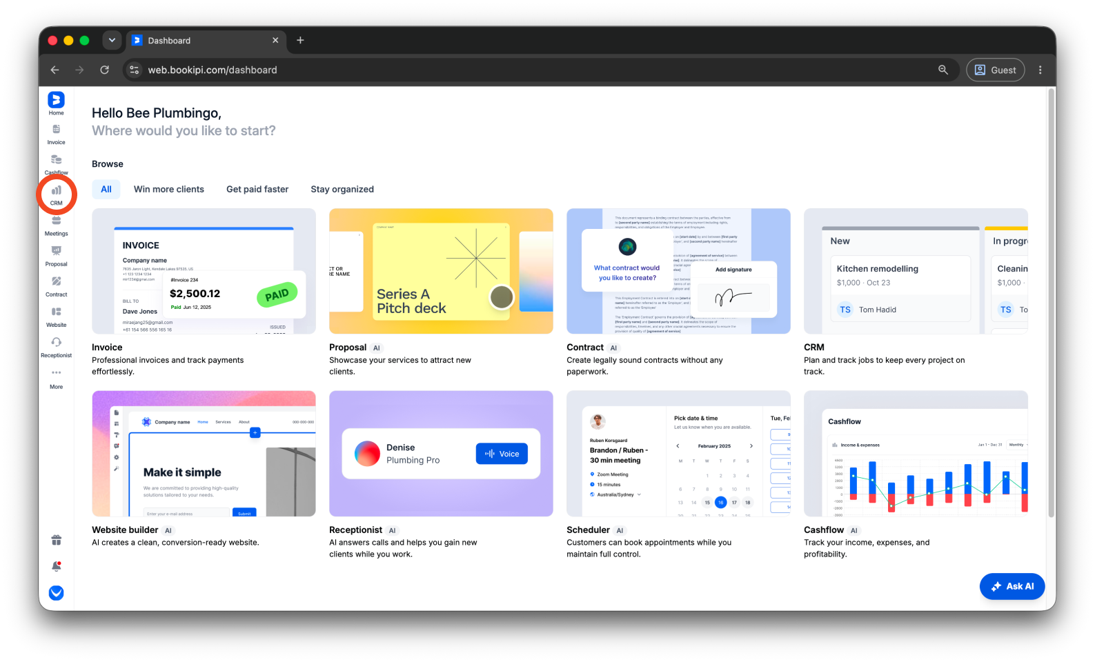 Uncategorized - How to create a deal in Bookipi CRM - 1