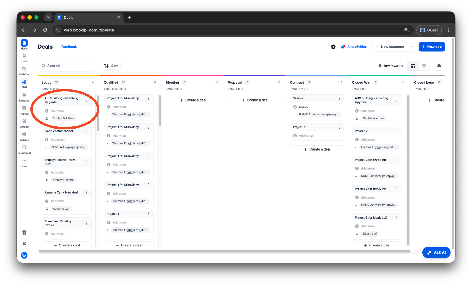 Uncategorized - How to create a deal in Bookipi CRM - 10