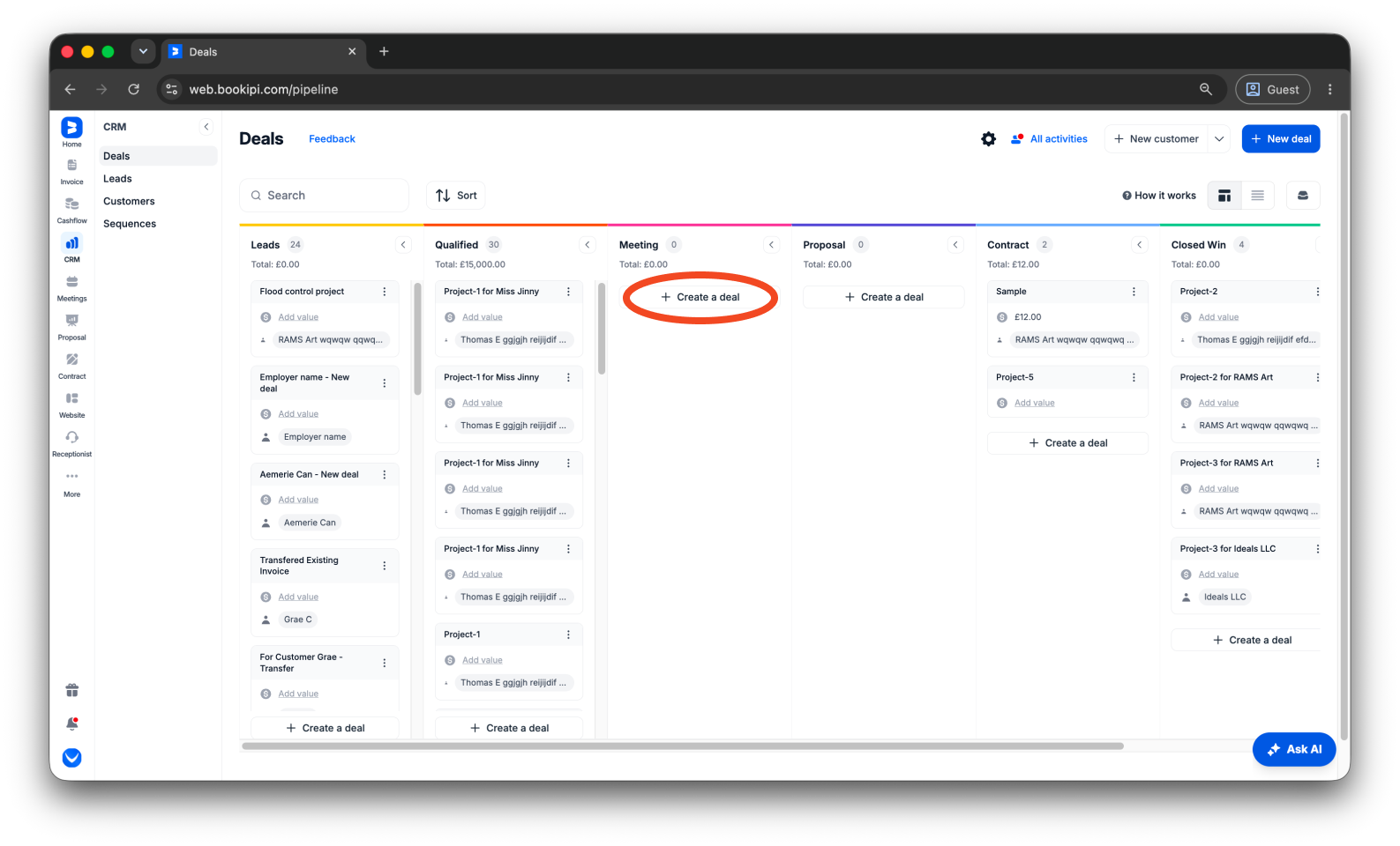 Uncategorized - How to create a deal in Bookipi CRM - 4