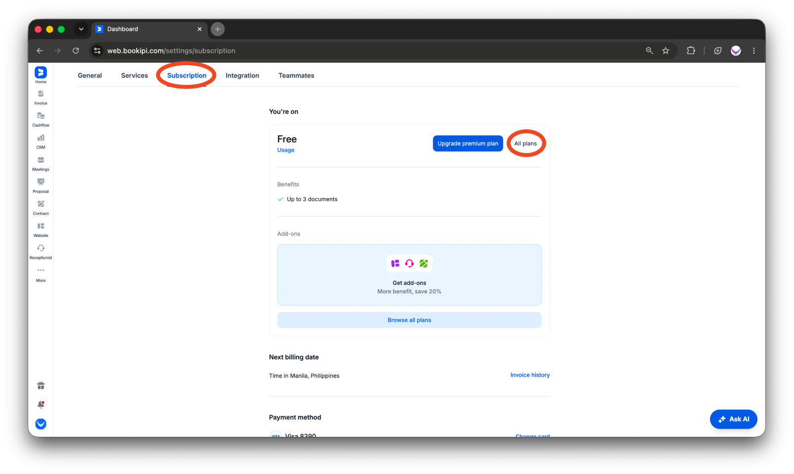 Bookipi Subscriptions - How to subscribe to multiple businesses - 5