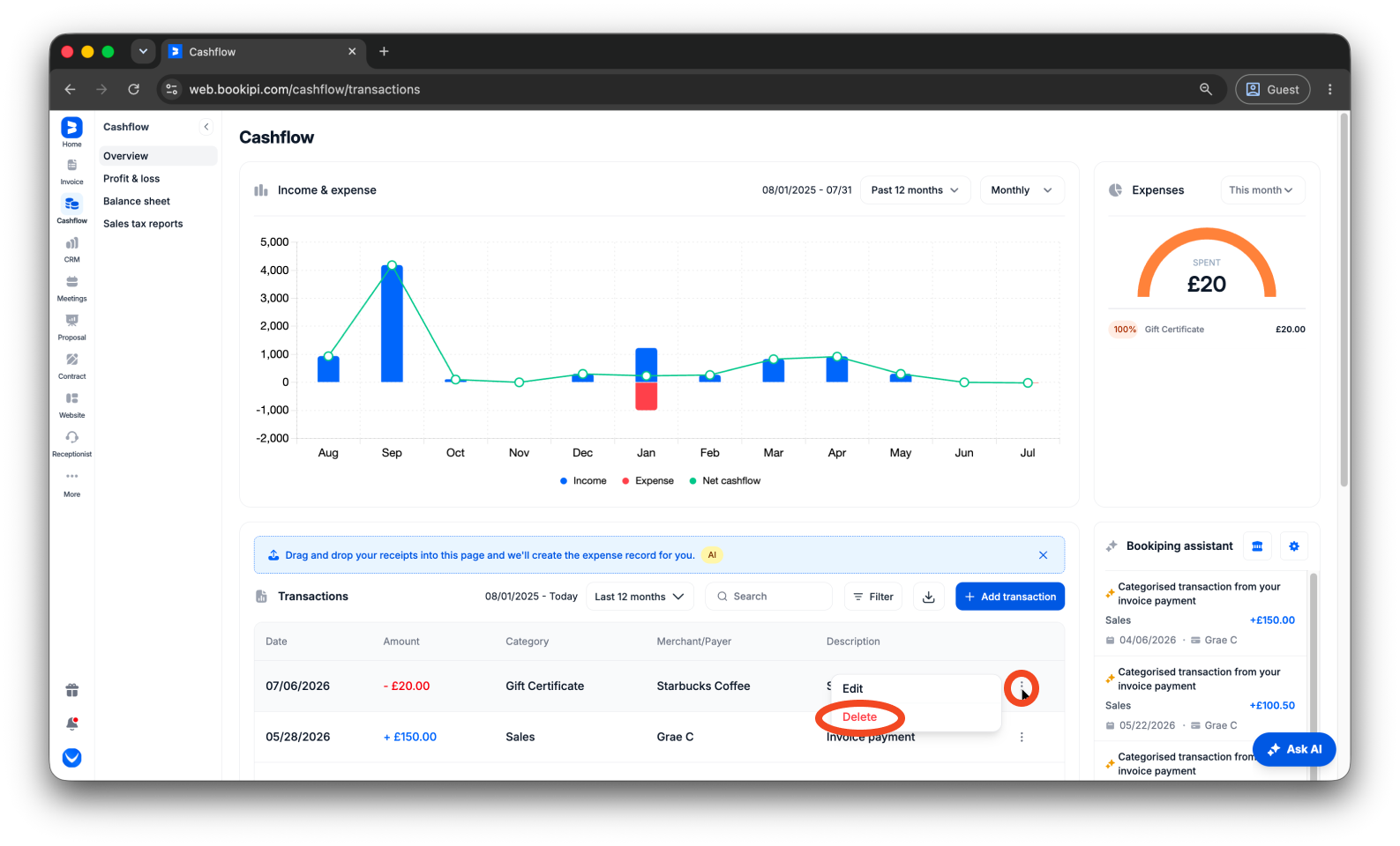 Uncategorized - How to delete expense on the Web app - 3