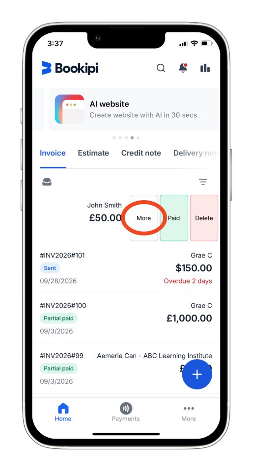Invoice Mobile App - Auto Archive Paid invoices - 9