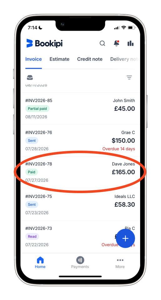 Invoice Mobile App - Auto Archive Paid invoices - 14