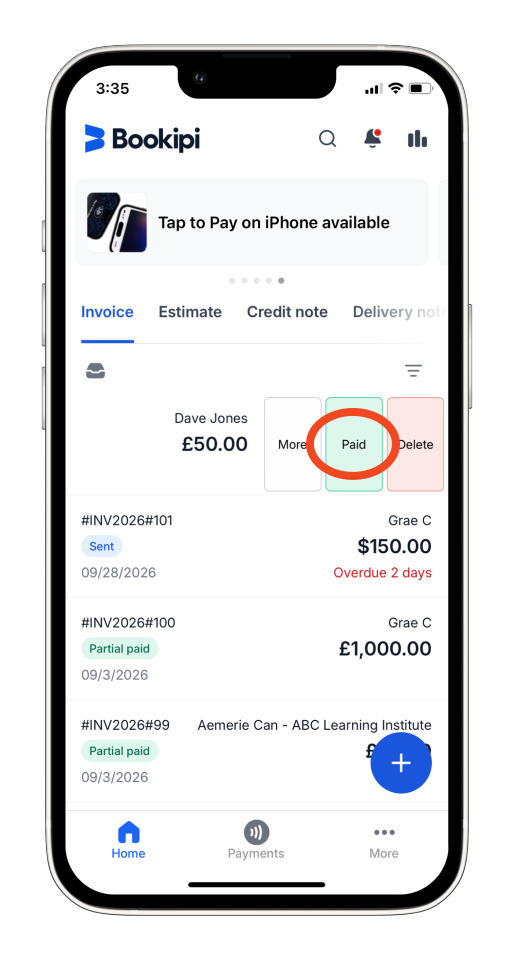 Invoice Mobile App - Auto Archive Paid invoices - 5