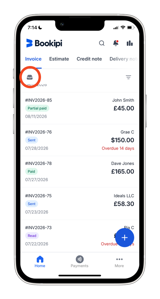 Invoice Mobile App - Auto Archive Paid invoices - 11