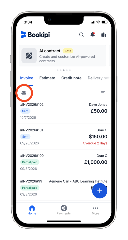 Invoice Mobile App - Auto Archive Paid invoices - 1